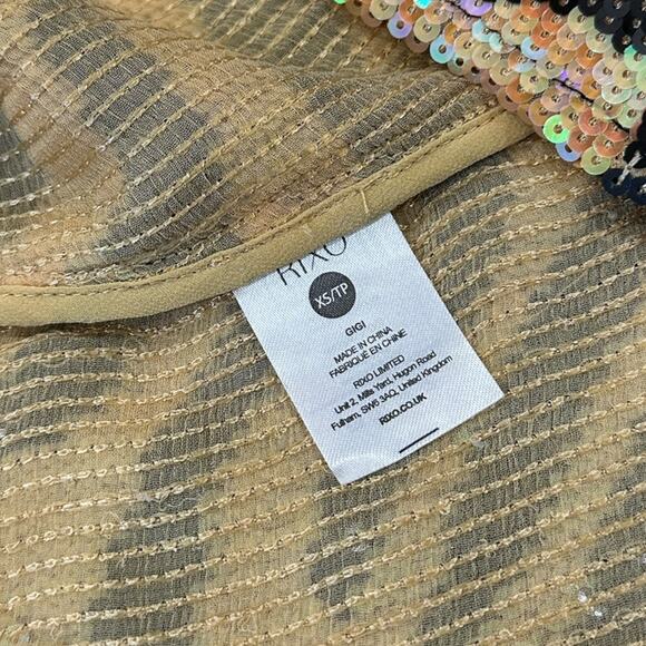 RIXO London Gigi Midi Sequin Dress In Tiger - Picture 8 of 13